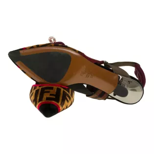 Escarpins 38,5 Fendi Velours Marron