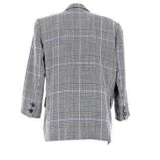 Veste T.44 Saint Laurent Carreaux Laine Anthracite