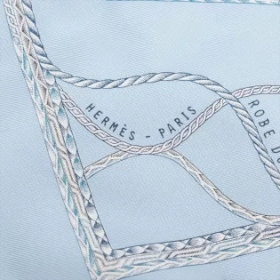 Sac Cabas Silk City Hermès Soie Bleu