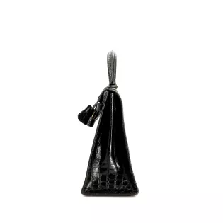 Sac à main Kelly 32 Hermès Cuir Aligator Noir