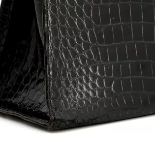 Sac à main Kelly 32 Hermès Cuir Aligator Noir