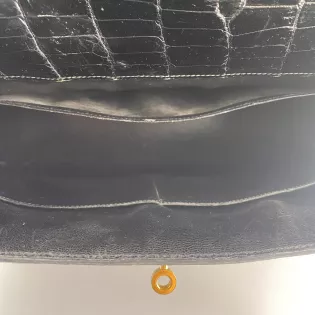 Sac à main Kelly 32 Hermès Cuir Aligator Noir