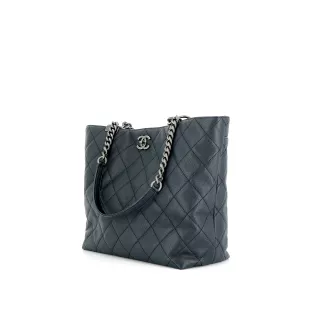 Sac Cabas Chanel Cuir Bleu marine