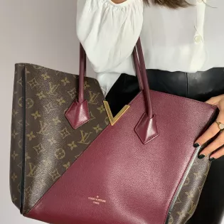Sac Cabas Kimono Louis Vuitton Toile enduite Bordeaux et Marron