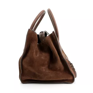 Sac à main Trapèze Céline Cuir effet daim  Marron