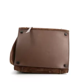 Sac à main Trapèze Céline Cuir effet daim  Marron