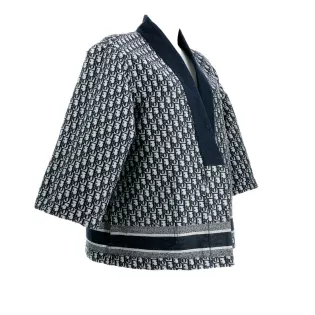 Veste T.36 Dior Réversible Oblique Coton Bleu marine