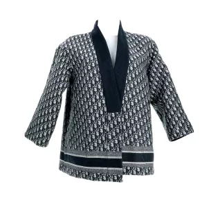 Veste T.36 Dior Réversible Oblique Coton Bleu marine