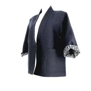 Veste T.36 Dior Réversible Oblique Coton Bleu marine