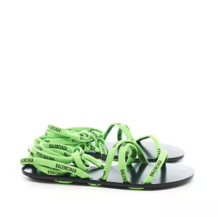 Sandales 39 Balenciaga Tissu technique Vert