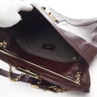 Sac porté épaule Vintage Fendi Cuir Bordeaux