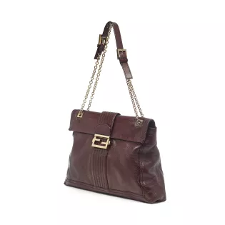 Sac porté épaule Vintage Fendi Cuir Bordeaux