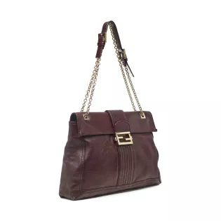 Sac porté épaule Vintage Fendi Cuir Bordeaux