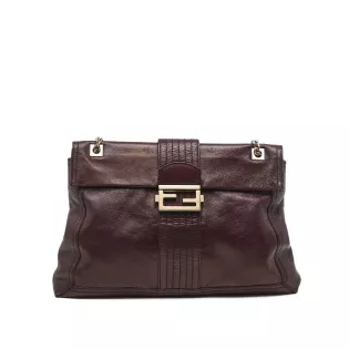 Sac porté épaule Vintage Fendi Cuir Bordeaux