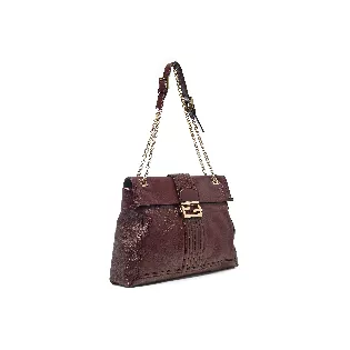 Sac porté épaule Vintage Fendi Cuir Bordeaux