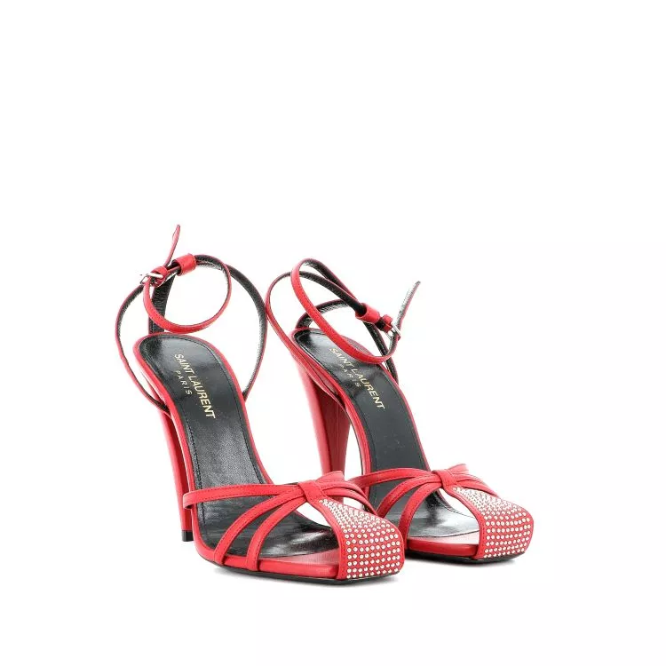 Escarpins 36,5 Saint Laurent Cuir Rouge