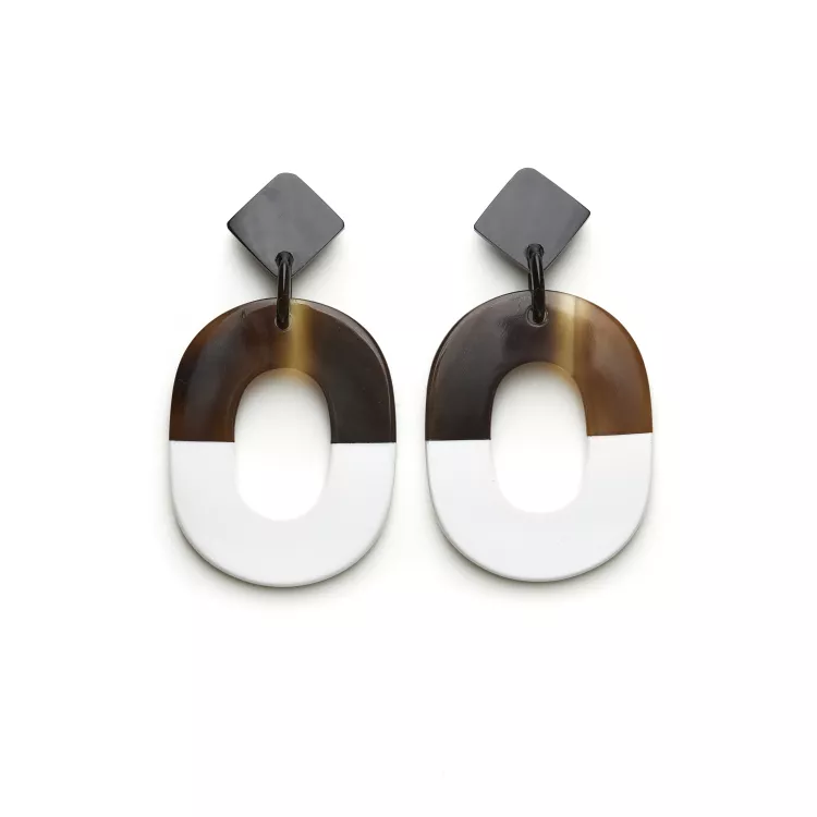 Boucles d'oreilles Hermès Acétate Marron