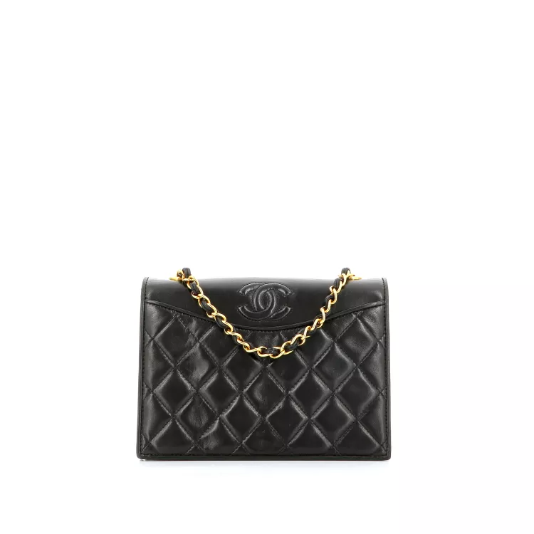 Sac porté épaule Vintage Chanel Cuir Noir