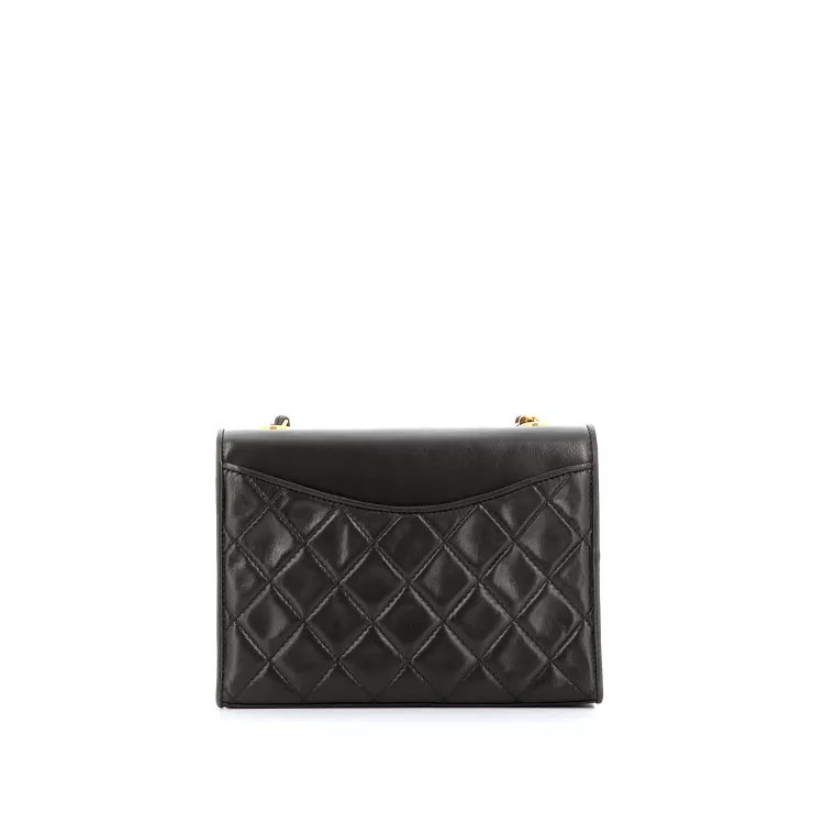 Sac porté épaule Vintage Chanel Cuir Noir