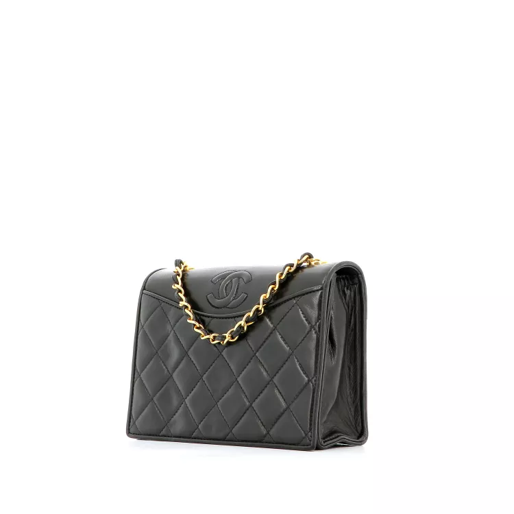 Sac porté épaule Vintage Chanel Cuir Noir