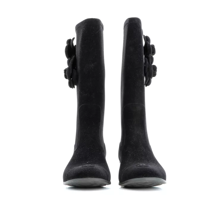 Bottes Chanel Velours Noir