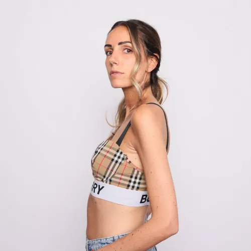 Haut de maillot de bain M Burberry Beige Imprimé Check