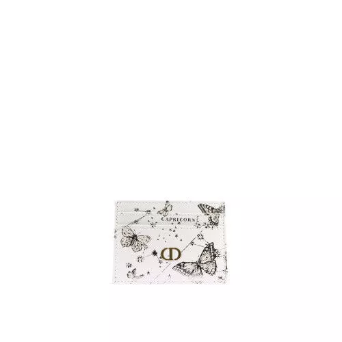 【国内完売・即発送】Dior カードケース Butterfly Zodiac CAPRICORNE Dior leather cardholder White butterflies