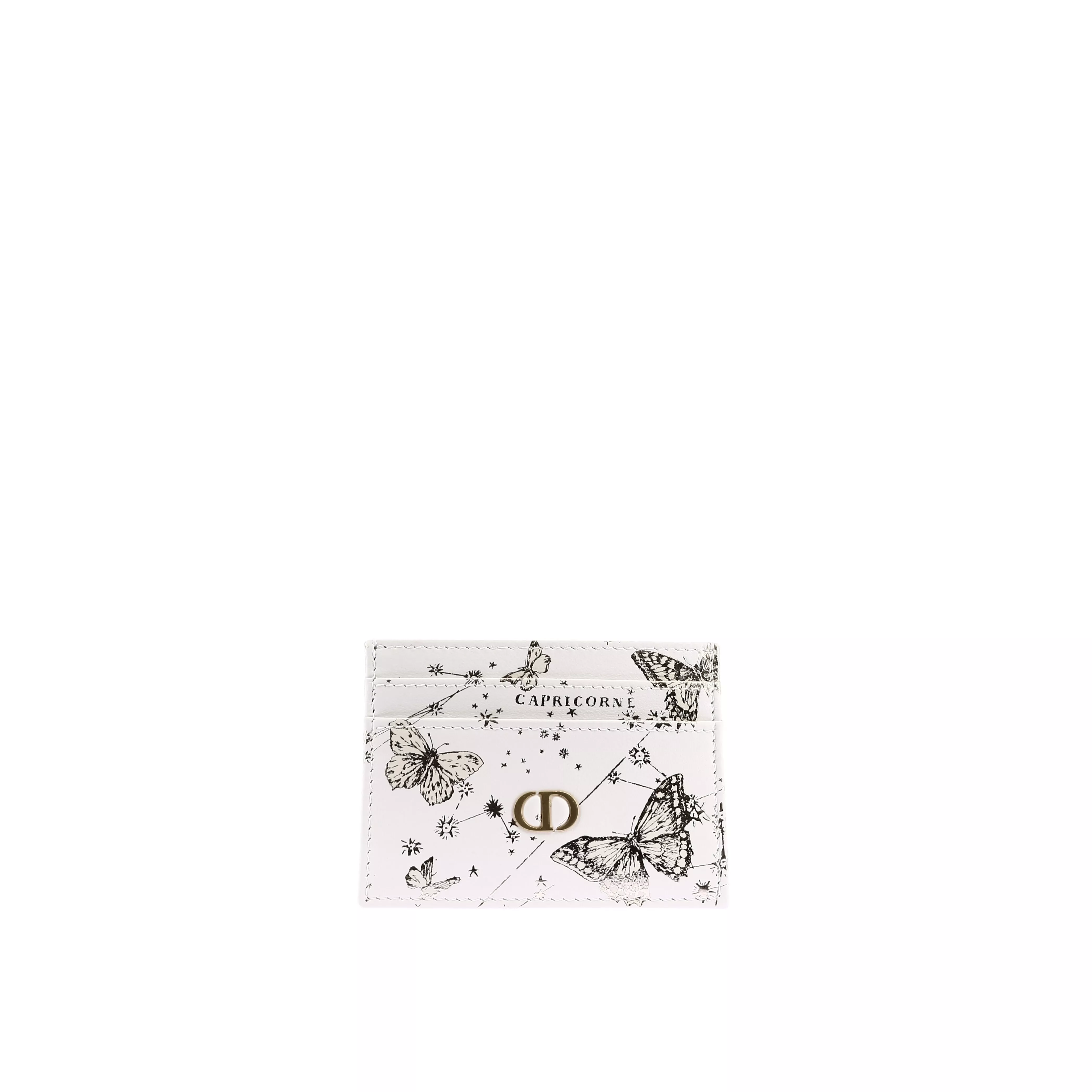 CAPRICORNE Dior leather cardholder White butterflies