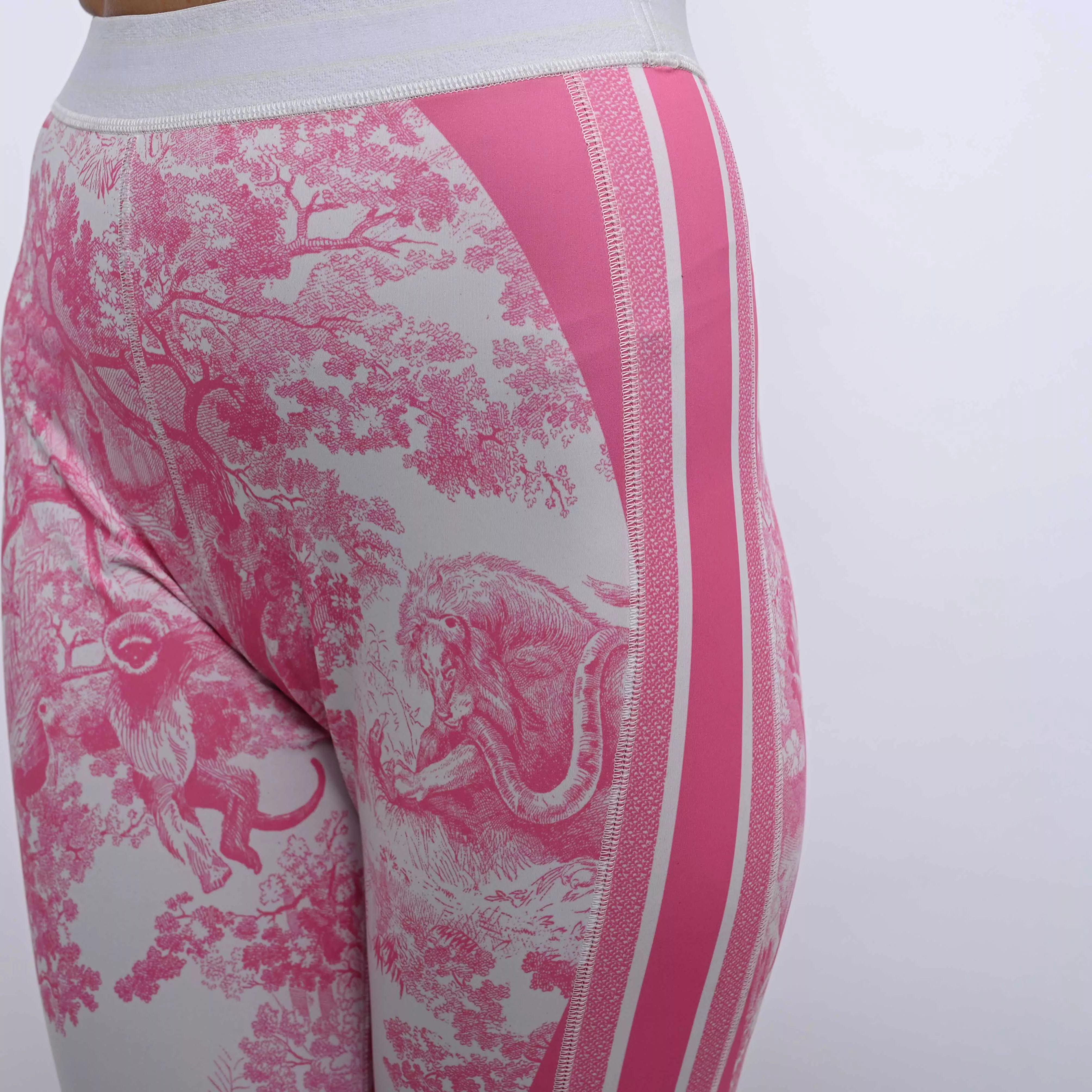 Legging S.36 Dior Cotton Printed Pink and White | Monogram Paris