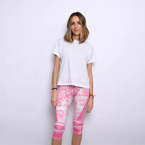 Legging S.36 Dior Cotton Printed Pink and White